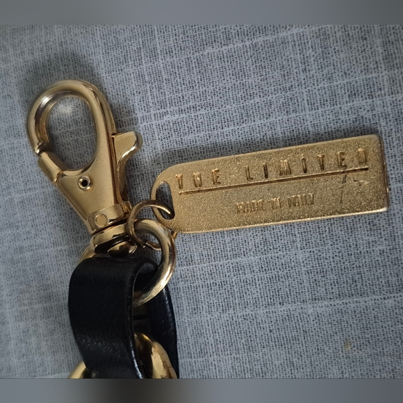 The Limited Vtg Italy Black Leather Chain Belt W/Gold Hearted-Beaded Charms 37" - Picture 14 of 16